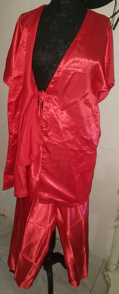 Moon Dance Red Pajama Robe Pant Set - Picture 2 of 8